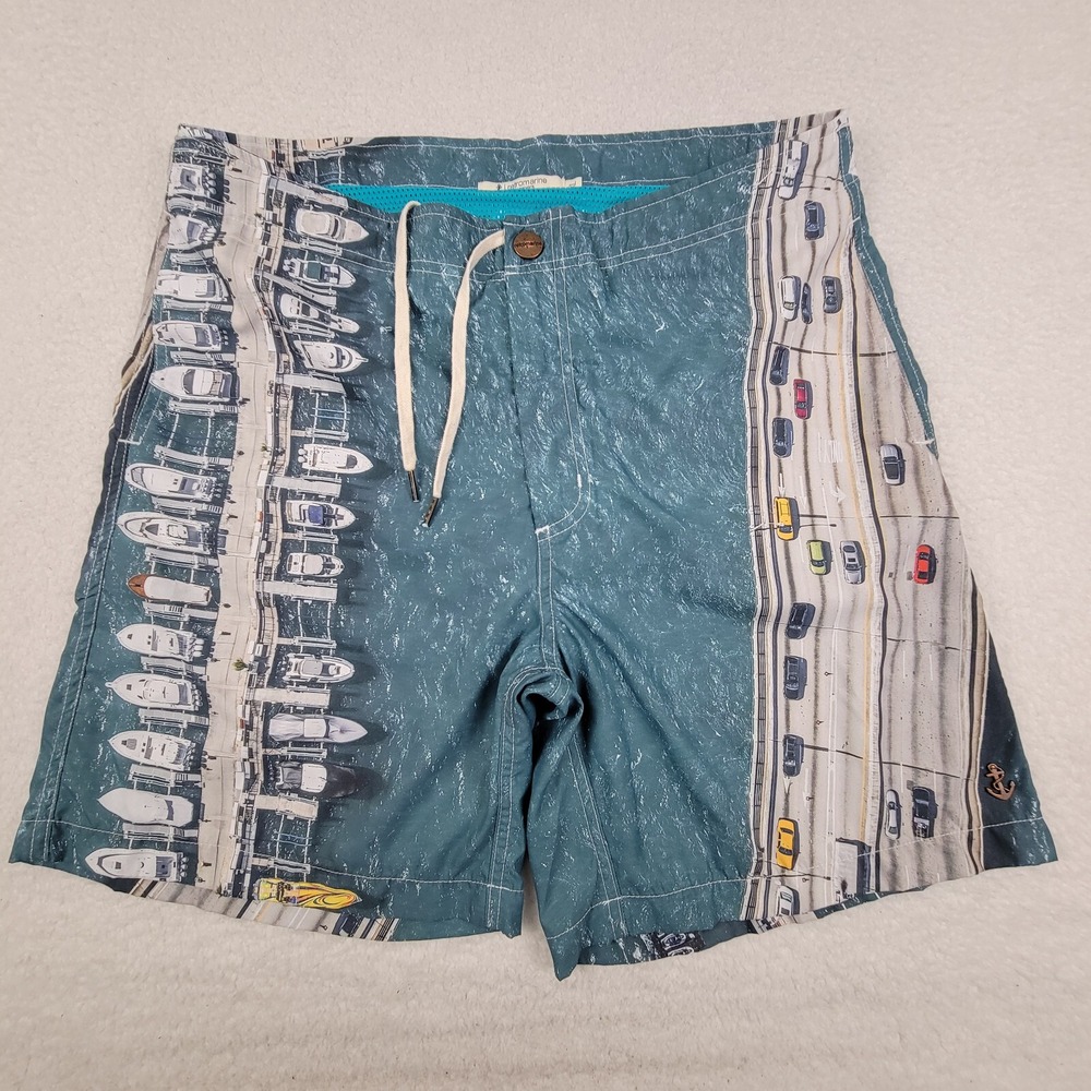 RetroMarine Lined Swimming Trunks Mens XL Blue Intercostal Swim Shorts